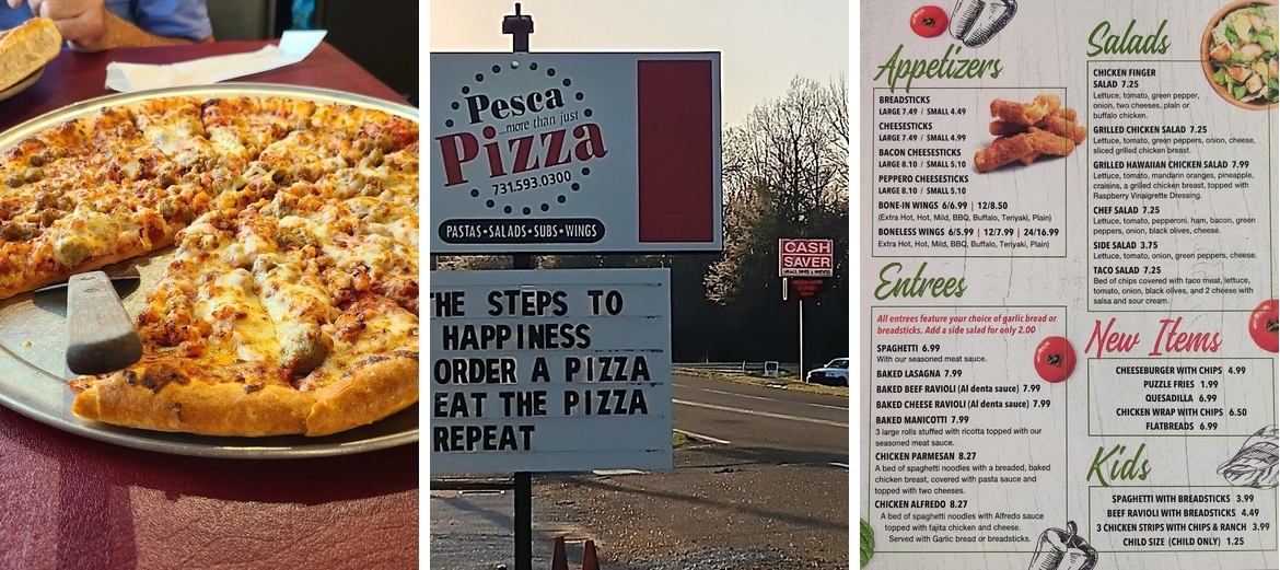 Pesca Pizza Menu